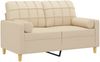 vidaXL 2-Sitzer-Sofa mit Zierkissen Creme 120 cm Stoff 3200776 Bild 3
