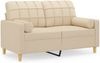 vidaXL 2-Sitzer-Sofa mit Zierkissen Creme 120 cm Stoff 3200776 Bild 2