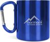 normani Becher Edelstahl Tasse 330 ml mit Karabinerhaken, Edelstahl, Doppelwandige Outdoortasse Campingtasse Edelstahlbecher Thermobecher Bild 3