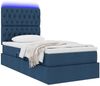 vidaXL LED-Speicherbett mit Matratze Blau 90 x 190 cm Stoff 3372452 Bild 3