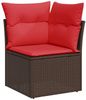 vidaXL 7-teiliges Gartensofa-Set mit Kissen, braun, Polyrattan 3222323 Bild 5