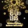 Elegear LED-Lichterkette 0.3/0.6/0.8M Led weihnachtsdeko fenster, weihnachtsstern mit haken, 480-flammig, LED Fensterbilder für Weihnachtsdeko Innen/Außen mit Timer Speicher Bild 3