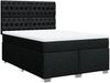 vidaXL Boxspringbett mit Matratze Schwarz 140x190 cm Stoff 3292792 Bild 3