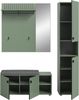 Garderobenkombination inkl. Sitzkissen (B/H/T: 161x192x37 cm) in Smoke Green Nachbildung Bild 3
