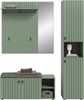 Garderobenkombination inkl. Sitzkissen (B/H/T: 161x192x37 cm) in Smoke Green Nachbildung Bild 2