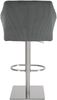 Barhocker SIHAR - Cord Grau 64x45x88 cm Silber | Barstuhl Mit Lehne Tresenhocker Tresenstuhl Kneipenhocker Kneipenstuhl Bild 4