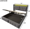 Polsterbett 140x200, Doppelbett mit Led-Kopfteil und USB C Ladefunktion, Hydraulisches Bett mit Lattenrost aus Holz und Metallrahmen, Belastbarkeit 300 kg,Grau,Baumwolle(Ohne Matratze) Bild 2
