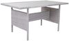 Poly-Rattan-Garnitur HWC-A29, Gartengarnitur Sitzgruppe Lounge-Esstisch-Set Sofa ~ hellgrau, Kissen creme + 2x Hocker Bild 4