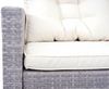 Poly-Rattan-Garnitur HWC-A29, Gartengarnitur Sitzgruppe Lounge-Esstisch-Set Sofa ~ hellgrau, Kissen creme + 2x Hocker Bild 5