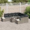 vidaXL Sofa Set mit Kissen 9 pcs Hellgrau Poly Rattan 3347002 Bild 3