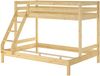 Doppel-Etagenbett 140x200 und 90x200 Erwachsenen-Stockbett Kiefer Massivholz natur V-60.18-09-14Rollrost inkl. Bild 3