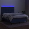 vidaXL Boxspringbett mit Matratze & LED Blau 140x190 cm Stoff, Härtegrad: H2 [3134875] Bild 4