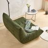 2-Sitzer Loungesofa 149x114x82 cm, Grün, Teddy-Vlies, ergonomisch, Plisseefalten-Design Bild 4