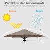 247 cm Wandschirm Terrassenschirm mit verstellbarem Mast Sonnenschirm mit Windventil Braun Bild 5
