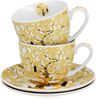 DUO ART GALLERY 2er-Set Tassen 270 ml TREE OF LIFE ECRU inspired by Gustav Klimt, New Bone China Porzellan Bild 3