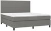 vidaXL Boxspringbett mit Matratze & LED Dunkelgrau 160x200 cm Stoff, Härtegrad: H2 [3134726] Bild 3