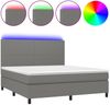 vidaXL Boxspringbett mit Matratze & LED Dunkelgrau 160x200 cm Stoff, Härtegrad: H2 [3134726] Bild 2