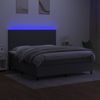 vidaXL Boxspringbett mit Matratze & LED Dunkelgrau 160x200 cm Stoff, Härtegrad: H2 [3134726] Bild 4