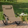 SoBuy OGS28-BR Schaukelstuhl Garten, Textilene, Lackiert, Braun, 150 x 87 x 63 cm Bild 2