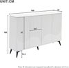 MODFU Sideboard mit großen Stauraum (Kommode, Anrichte, Wohnzimmerschrank, Eckschranke, 1 St, 4 Türen), mit verstellbaren Einlegeböden Bild 4