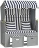 vidaXL Strandkorb mit Kissen Poly Rattan und Massivholz Blau & Weiß 318660 Bild 4