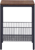Beistelltisch 'Kenner' Dunkelbraun Faserplatte Metallgestell Schwarz mit Drahtkorb, 40x40 cm Bild 4