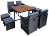 Polyrattan Sitzgruppe Gartenmöbel Set Rattanmöbel 8 Personen Gartenset Schwarz Bild 5