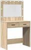 vidaXL Schminktisch mit Spiegelbeleuchtung 3 pcs Braun Holzwerkstoff 3334247 Bild 5