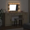 vidaXL Schminktisch mit Spiegelbeleuchtung 3 pcs Braun Holzwerkstoff 3334247 Bild 4