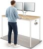 Desktronic Elektrisch höhenverstellbarer Schreibtisch HomeMax 160x80cm Weiß/Bambus mit Memory-Funktion, Anti-Kollisions Technologie, USB-A und USB-C-Ladeanschlüssen Bild 1