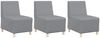 vidaXL Modulares Armfreies Sofa 3 pcs Hellgrau 55 x 74 x 82 cm Stoff 3399792 Bild 2