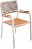 Gartenstuhl MILA 4er Set - Teak Weiß 84x55x54cm | Stapelstuhl Essstuhl Terrassenstuhl Bild 4
