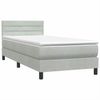vidaXL Boxspringbett mit Matratze Hellgrau 80x220 cm Samt 3316329 Bild 4