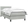vidaXL Boxspringbett mit Matratze Hellgrau 80x220 cm Samt 3316329 Bild 3
