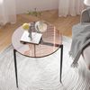 Runder Glas Couchtisch Gold 50 cm x 50 cm x 50 cm - Nordischer Minimalistischer Bild 2