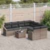 vidaXL Sofa Set mit Kissen mit Speicher 9 pcs Grau Poly-Rattan 3355328 Bild 3