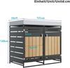 Merax Mülltonnenbox Mülltonnenschrank für 2 Tonnen 120–240L mit Pflanzfläche und Schloss Bild 4