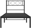 vidaXL Bettgestell mit Kopfteil, Metall, Schwarz, 107x203 cm Bild 4