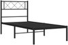 vidaXL Bettgestell mit Kopfteil, Metall, Schwarz, 107x203 cm Bild 5