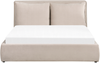 Bett mit Stauraum BAJONNA 160 x 200 cm Samtstoff Beige Bild 5