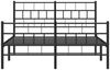 vidaXL Bettgestell mit Kopf- und Fußteil, Metall, Schwarz, 140x200 cm Bild 5