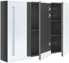vidaXL LED-Spiegelschrank fürs Bad 89x14x62 cm Glänzend Grau 326528 Bild 4