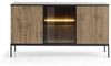 MOEBLO Sideboard Sentino S154 LED (Eiche wotan, Sideboard Wohnzimmer Kommode Schlafzimmer Komodenschrank Highboard, mit gefräster Front und LED-Beleuchtung), (HxBxT):83 x 154 x 39 cm Bild 4