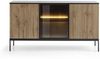 MOEBLO Sideboard Sentino S154 LED (Eiche wotan, Sideboard Wohnzimmer Kommode Schlafzimmer Komodenschrank Highboard, mit gefräster Front und LED-Beleuchtung), (HxBxT):83 x 154 x 39 cm Bild 5