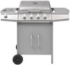 vidaXL Gasgrill, 4+1 Flammen, Stahl Silbern, 104 x 55,4 x 97,7 cm Bild 3