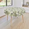 laro Tischdecke 140cm rund Wachstuchtischdecke mit Saum Wildente Braun Beige Bild 2