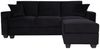 Sofa HWC-H47 mit Ottomane, Couch Sofa Gästebett, Schlaffunktion Stauraum 217x145cm ~ Samt schwarz Bild 5