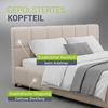 Juskys Polsterbett Florenz 180 x 200 cm mit Matratze – Bouclé, modernes Bett mit Kopf- & Fußteil, stabilem Holz- & Metallrahmen, Lattenrost, 500 kg Tragkraft – Beige Bild 5