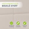Juskys Polsterbett Florenz 180 x 200 cm mit Matratze – Bouclé, modernes Bett mit Kopf- & Fußteil, stabilem Holz- & Metallrahmen, Lattenrost, 500 kg Tragkraft – Beige Bild 4