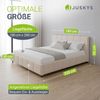 Juskys Polsterbett Florenz 180 x 200 cm mit Matratze – Bouclé, modernes Bett mit Kopf- & Fußteil, stabilem Holz- & Metallrahmen, Lattenrost, 500 kg Tragkraft – Beige Bild 3